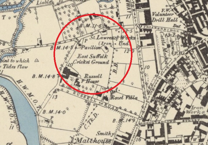 Ipswich - Stadium : Map credit National Library of Scotland